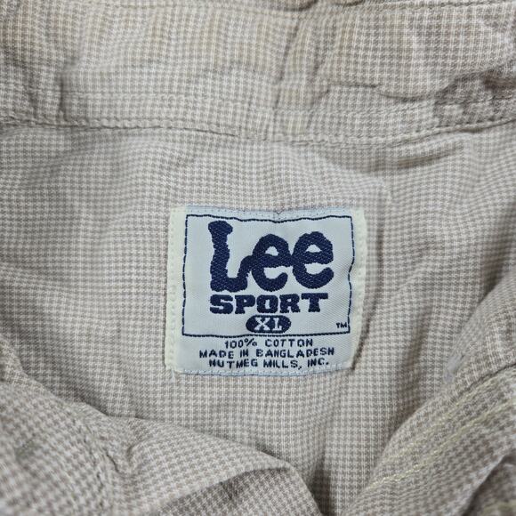 Vintage Lee Sport Utah Jazz Long Sleeve Tan Button Up Shirt Men's Size XL - Picture 3 of 6